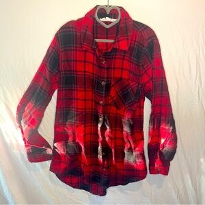 Hippie Rose XS Girls Black and Red Buffalo Plaid Long Sleeve Button Up Shirt